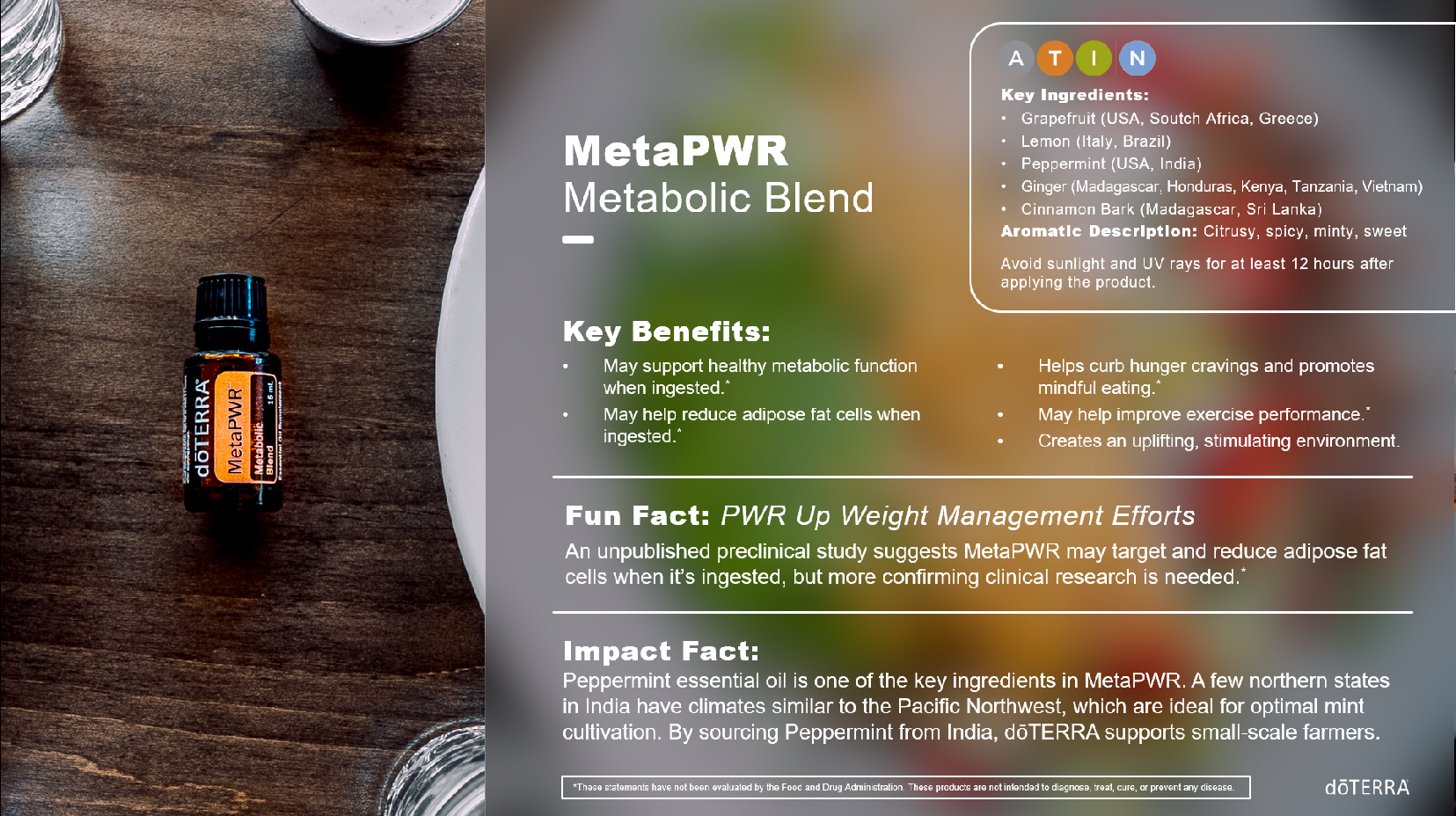 doTERRA metaPWR Ölmischung 15 ml fact sheet