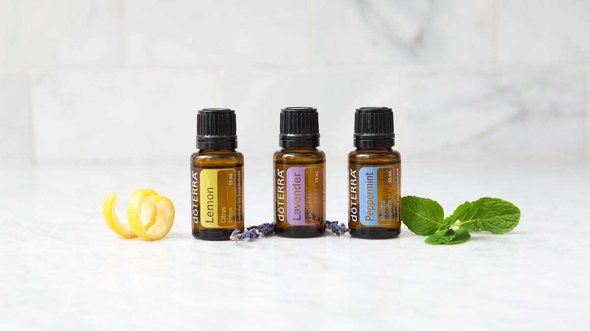 doterra beginners trio lemon lavender peppermint 15ml essential oil
